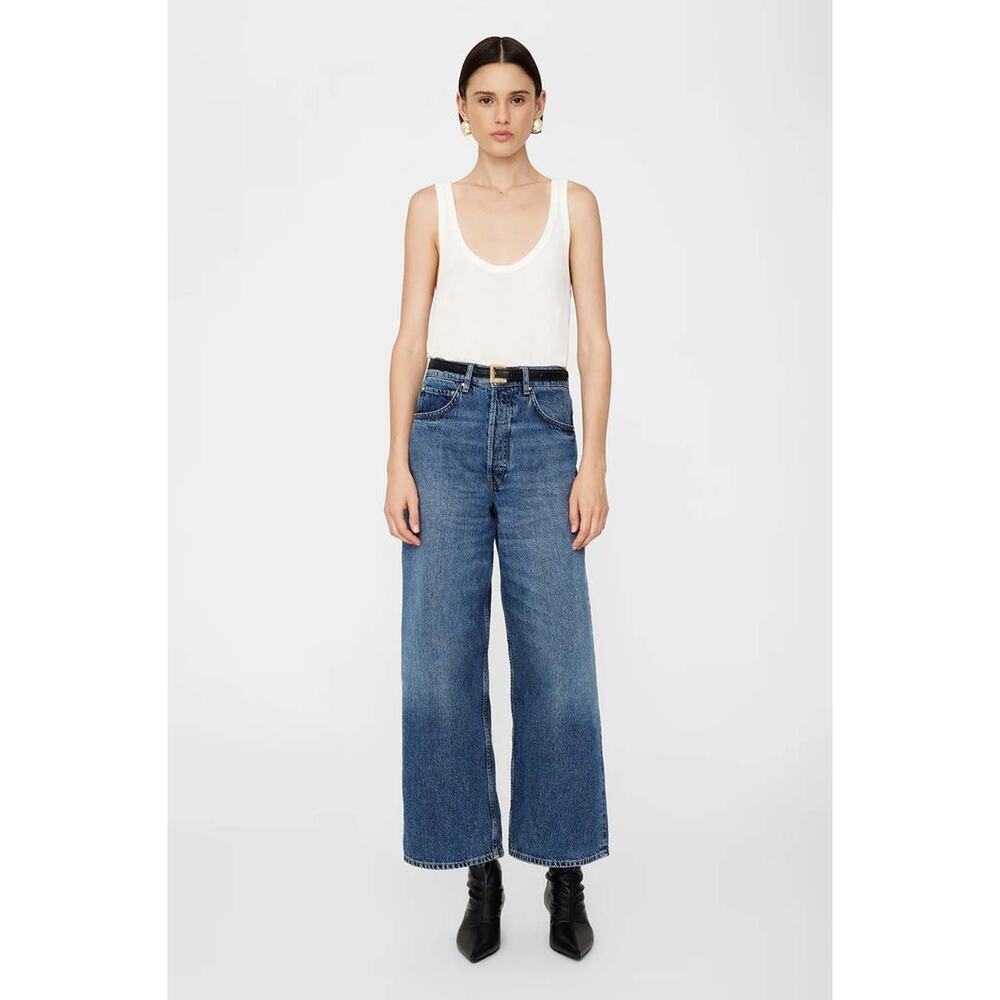 Anine Bing Womens Rick Wide Leg Jeans Deep Alto Blue Size 28 NWT MSRP: $250 - Picture 1 of 8